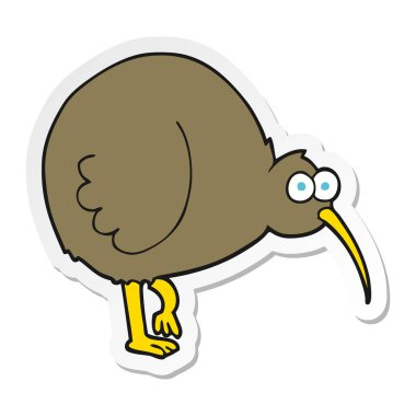 bir çizgi film kivi kuş Sticker