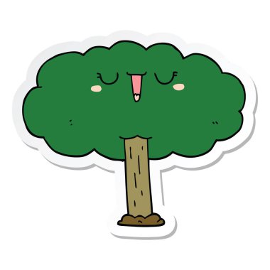 etiket bir karikatür ağacının