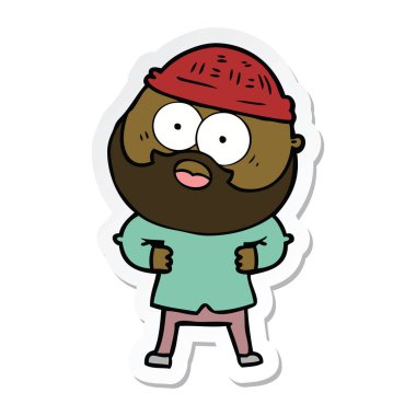 etiket bir karikatür sakallı adamın