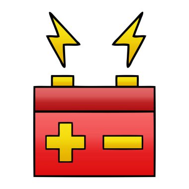 Elektrik pil degrade gölgeli çizgi film