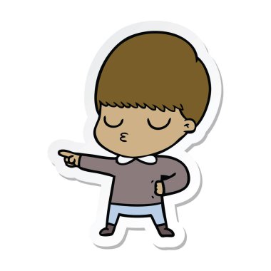 bir çizgi film sakin çocuk etiket