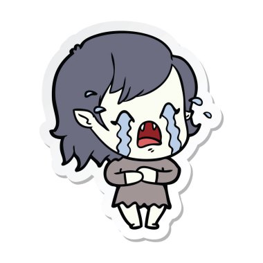 bir çizgi film ağlayan vampir kız etiketi