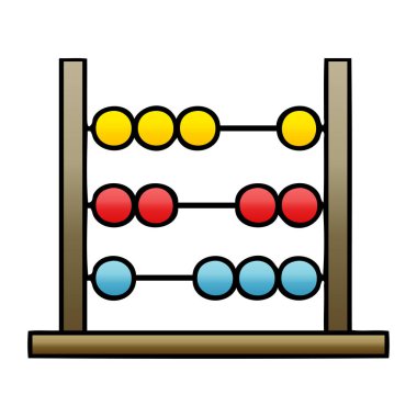 bir matematik abacus degrade gölgeli karikatür