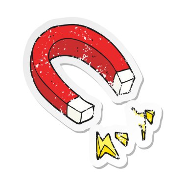 Retro sıkıntılı etiket bir karikatür mıknatıs