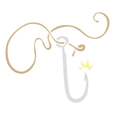 elle çizilmiş karikatür doodle keskin balıkçılık kanca