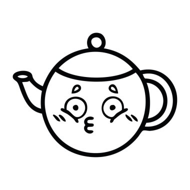 bir çaydanlık çizim karikatür