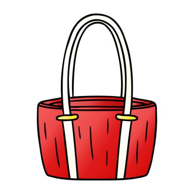 elle çizilmiş degrade çizgi film doodle büyük bir kırmızı torbanın