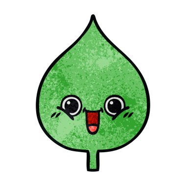 Retro grunge doku karikatür ekspresiyon yaprak