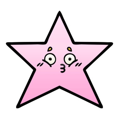 Degrade gölgeli çizgi film yıldız balık