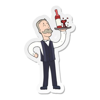 bir çizgi film garsona etiket