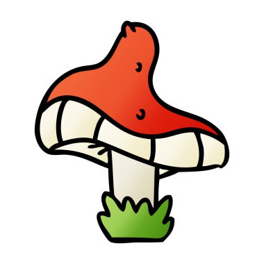 elle çizilmiş degrade çizgi film doodle tek bir mantar