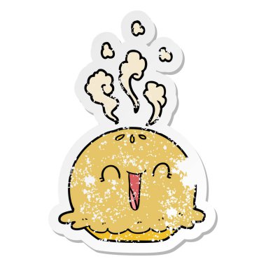 bir karikatür mutlu pastası sıkıntılı etiket