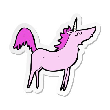 bir çizgi film tek boynuzlu at etiket