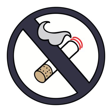 sevimli çizgi bir Sigara İçilmez işareti izin