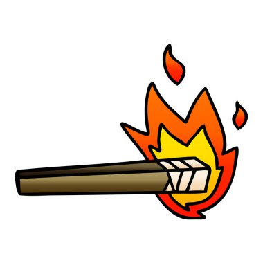 Degrade gölgeli ilginç karikatür meşale yaktı