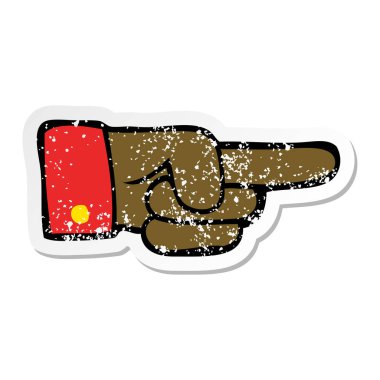 el işaret eden bir karikatür sıkıntılı etiket