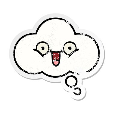 sevimli çizgi düşünce balonu sıkıntılı etiket