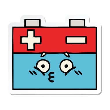 sevimli çizgi akü etiket