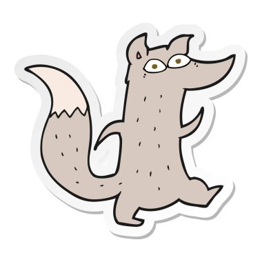 etiket bir karikatür şirin kurt