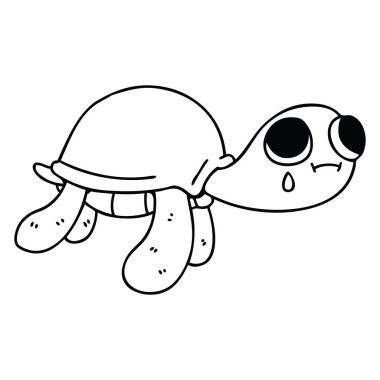 çizim için ilginç karikatür kaplumbağa