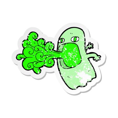 bir komik karikatür hayaletin Retro sıkıntılı etiket