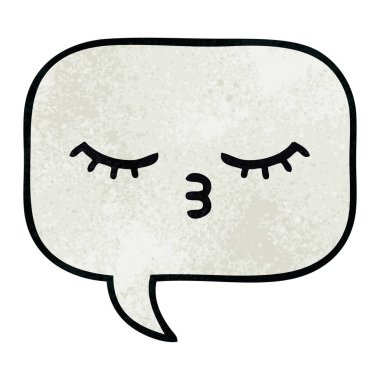 Retro grunge doku karikatür konuşma balonu