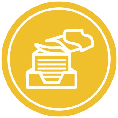 ofis kağıt yığını dairesel simgesi simgesi