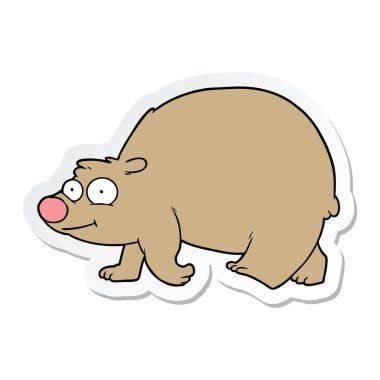 etiket ayı yürüyüş bir karikatür