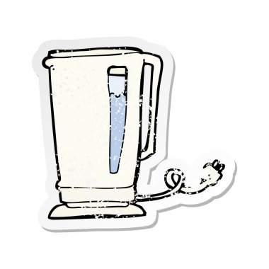 bir çizgi film Kettle Retro sıkıntılı etiket