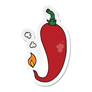 etiket bir karikatür chili biber
