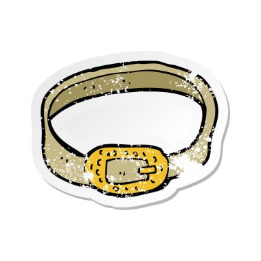 bir çizgi film kemer Retro sıkıntılı etiket