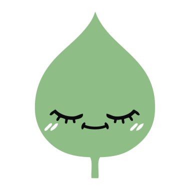 düz renk retro çizgi film ekspresiyon yaprak