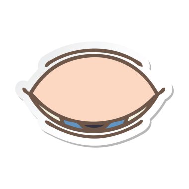 göz uyuyan sevimli çizgi film etiketi