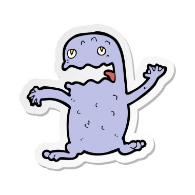 etiket bir karikatür komik kurbağa