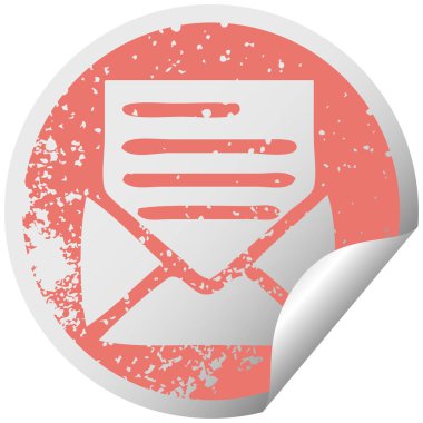 bir mektup ve zarf sıkıntılı dairesel peeling etiket sembolü