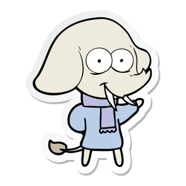 etiket mutlu çizgi fil