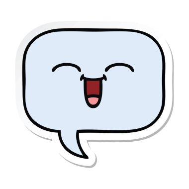 sevimli çizgi konuşma balonu etiket