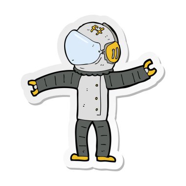 bir çizgi film astronotun etiket