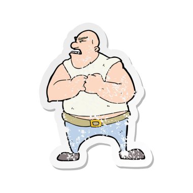 çizgi film şiddetli birisi Retro sıkıntılı etiket