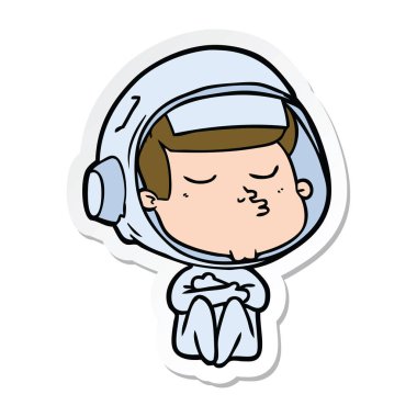 bir çizgi film emin astronotun etiket