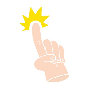 işaret parmağını el çekilmiş ilginç karikatür, bir