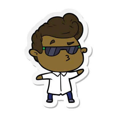 etiket bir çizgi film serin adam