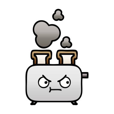 Degrade gölgeli karikatür bir ekmek kızartma makinesi,