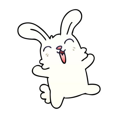 Degrade gölgeli ilginç karikatür tavşan