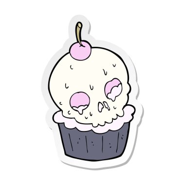 etiket bir karikatür Cadılar Bayramı kek