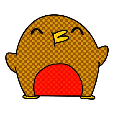 çizgi film sevimli kawaii kırmızı robin 