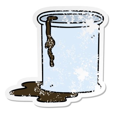 ilginç bir el sıkıntılı etiket karikatür varil petrol çizilmiş