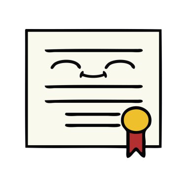 sevimli çizgi mezuniyet diploma