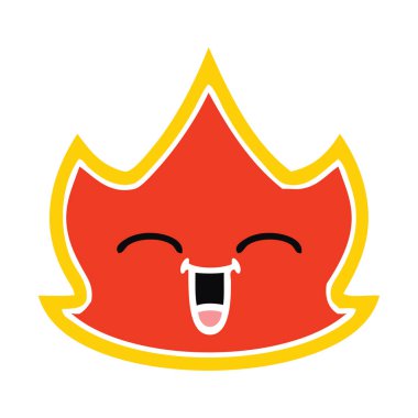 düz renk retro karikatür bir ateş