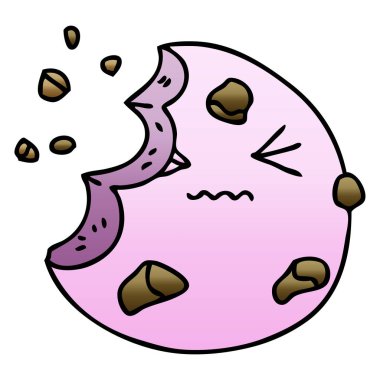 Degrade ilginç karikatür munched çerez gölgeli